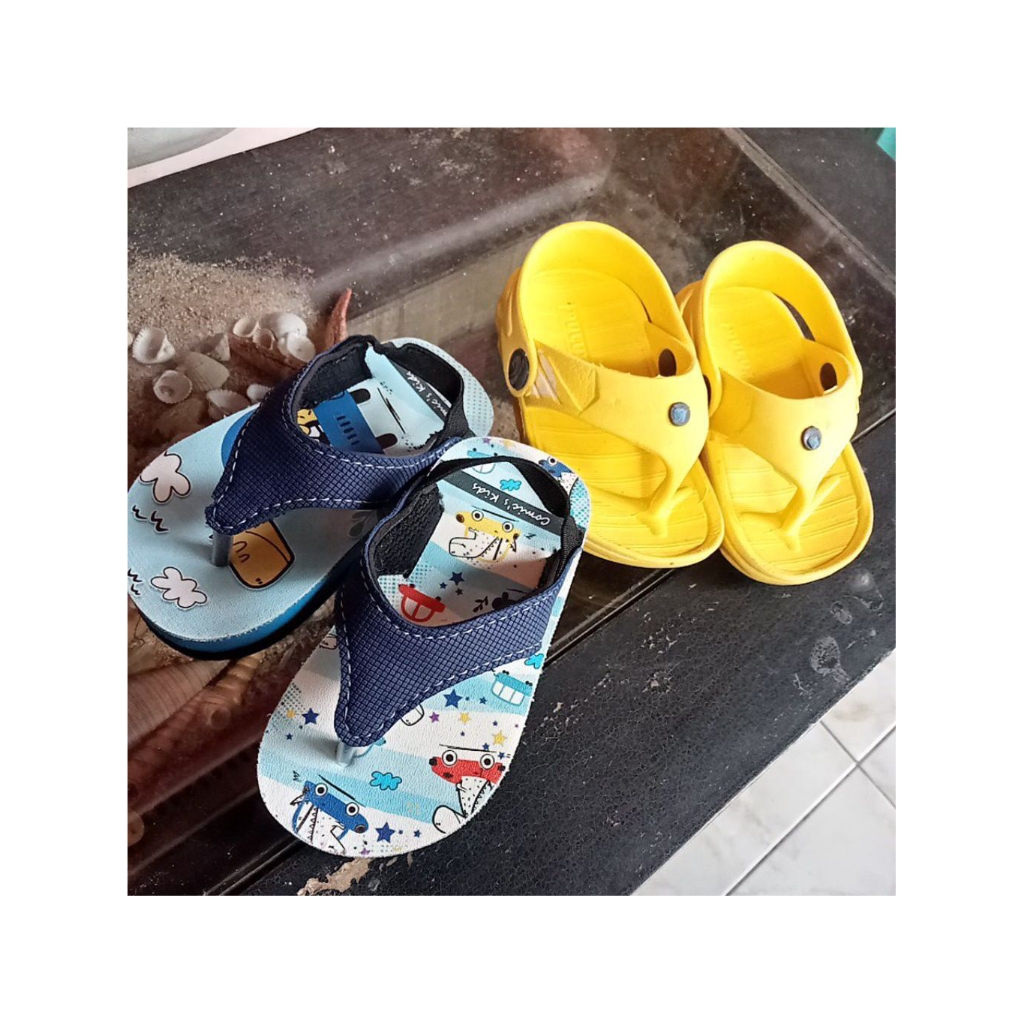 2 pasang sandal jepit tali belakang