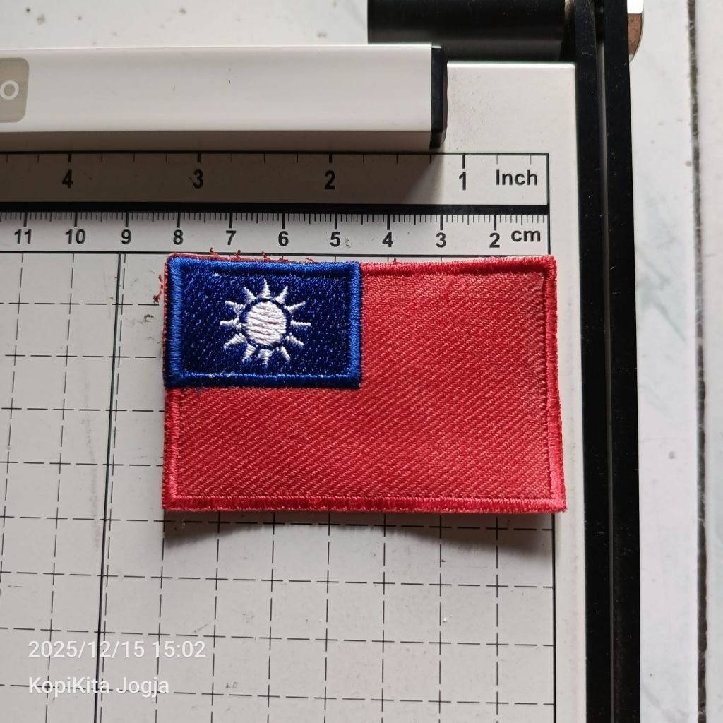 Emblem patch bordir bendera taiwan