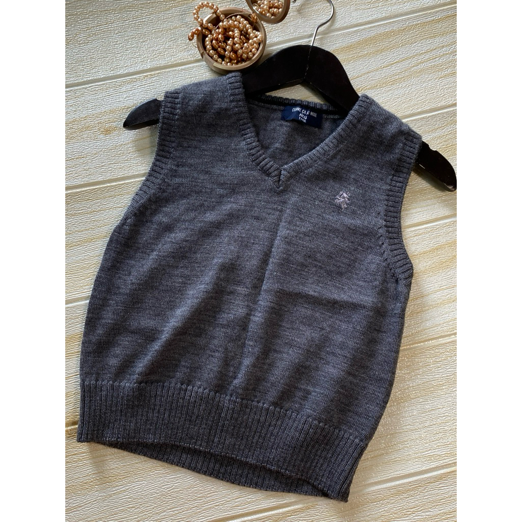 vest rompi rajut adem abu anak branded comme ca du mode fille size 110