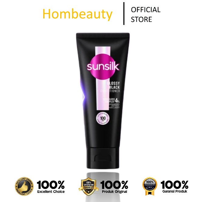 SUNSILK Glossy Black Conditioner 160ml - Rambut Berkilau