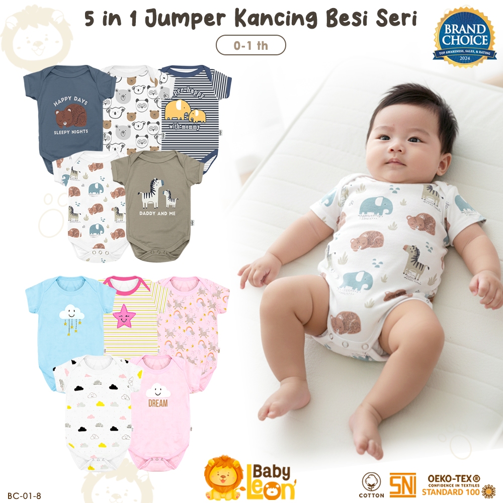 BABYLEON Jumper Bayi 0-1 Tahun BC-01-8 Jumper Bayi Bodysuit Bayi Jumpsuit Anak Bayi Baju Tidur Bayi 