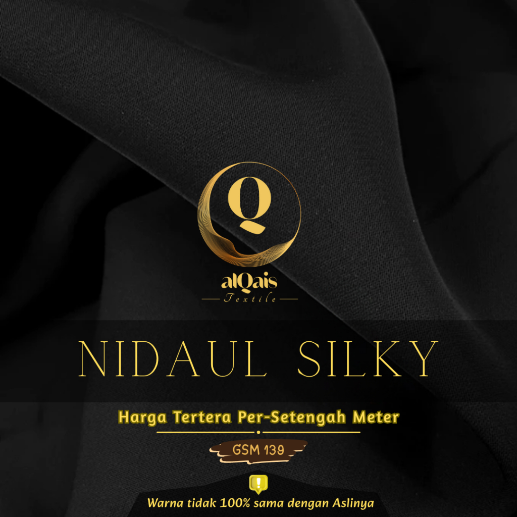 Kain Nidaul Silky Premium Polos Shimmer Doff Lebar 150 cm Abaya Timur Tengah