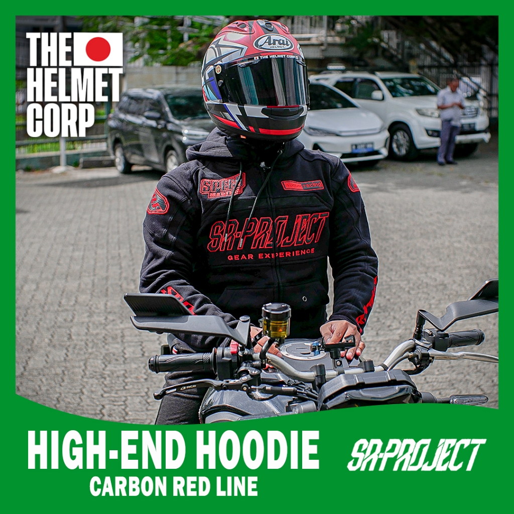 HOODIE SR PROJECT SUPER CARBON RED LINE HIGH END RIDING HOODIE PROTECTOR ORIGINAL SR-PROJECT HOODIE 