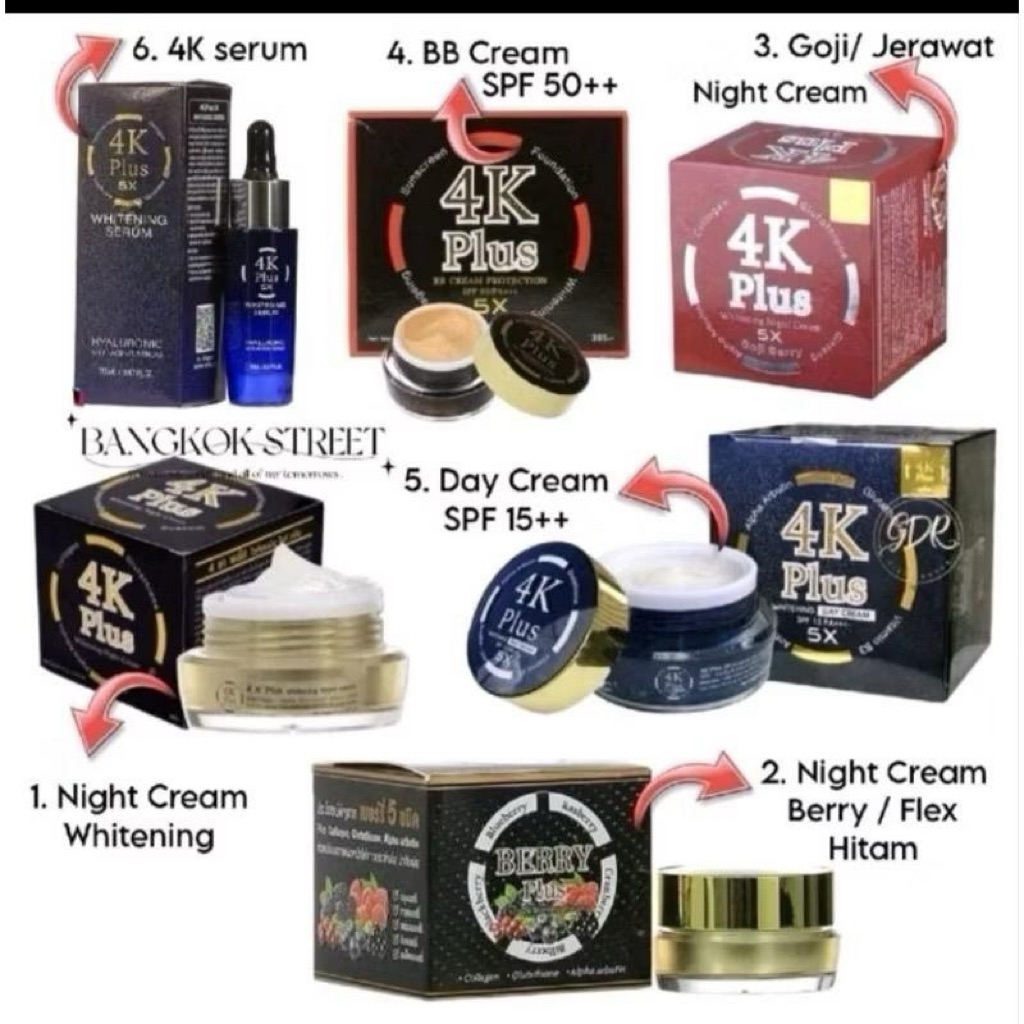 4K PLUS WHITENING CREAM 5X | 4K PLUS GOJI BERRY | 4K PLUS BB CREAM SPF 50 ORIGINAL | 4KPLUS LOTION |