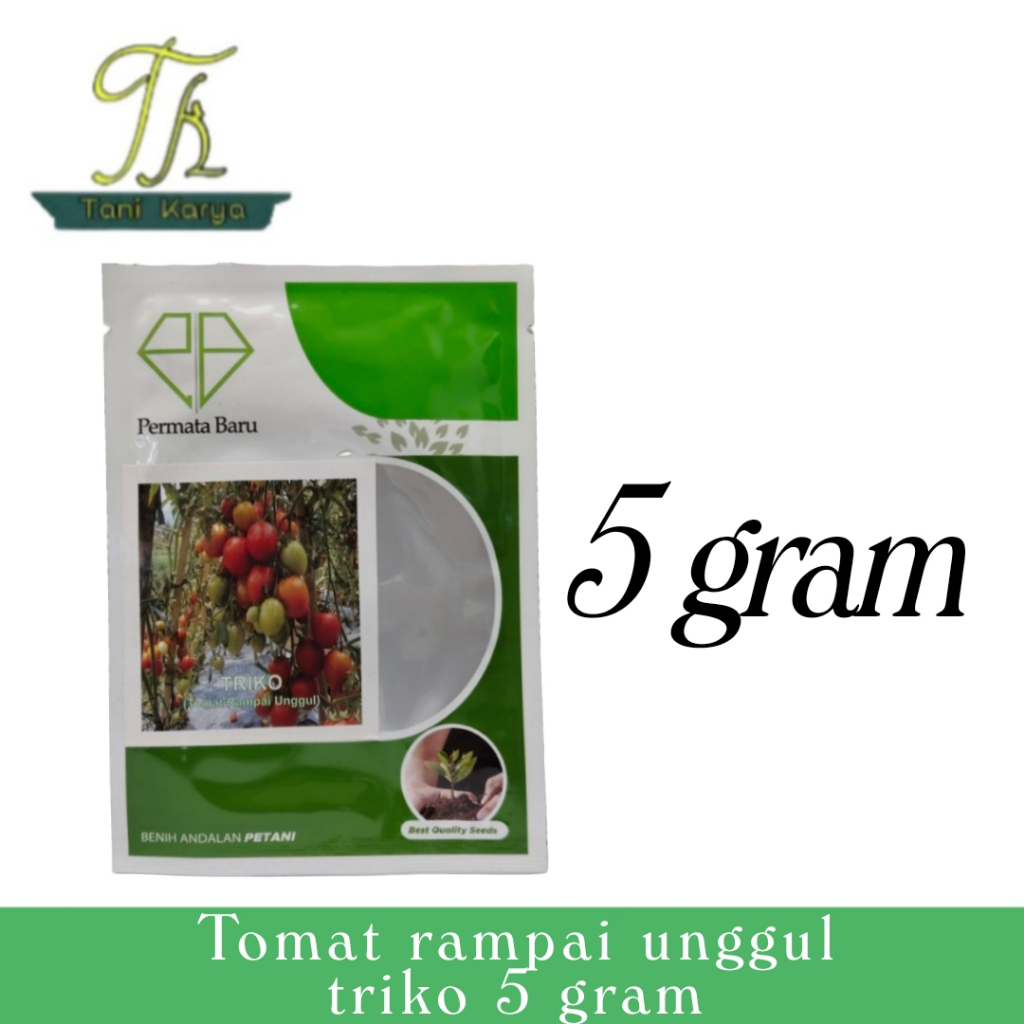 BIBIT/BENIH TOMAT RAMPAI UNGGUL TRIKO 5 GRAM/PERMATA BARU 5 GRAM