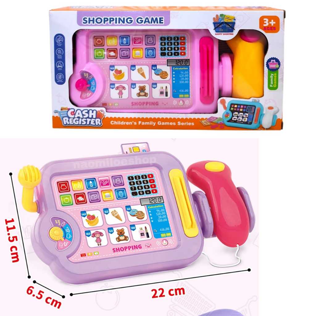 Hashy Shopping game Mainan Mesin Kasir Simulasi Interaktif scan mainan kasir register family game se