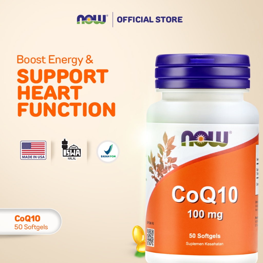 NOW Supplements, CoQ10 100 mg, 50 Softgels