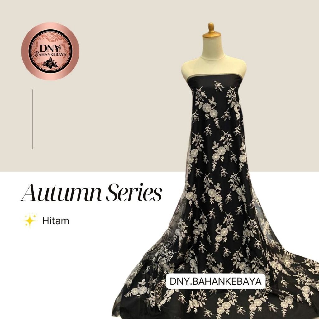 Bahan Kain Kebaya Brokat Brukat Tile Bordir Bunga Halus Lembut Embroidery Two Tone Autumn Series War