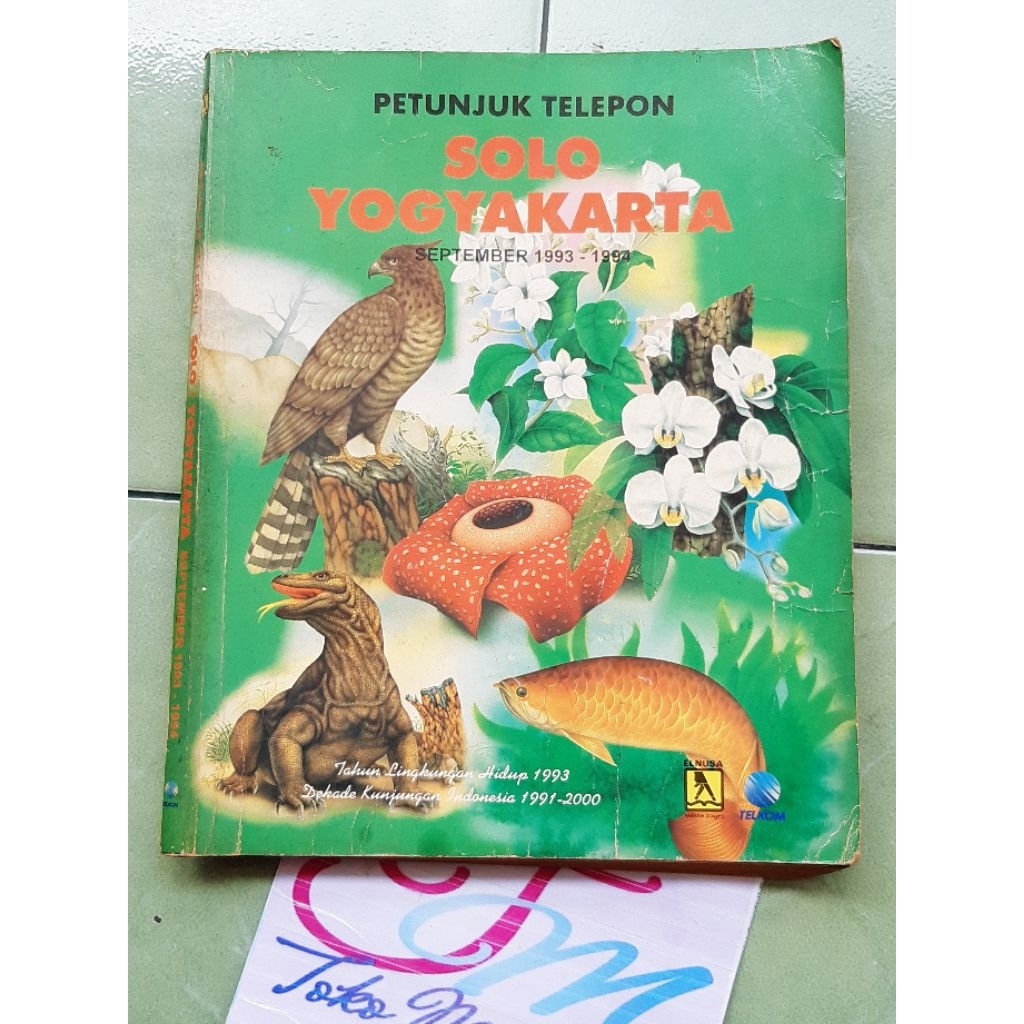 buku petunjuk telepon SOLO-YOGYAKARTA tahun 1993-1994 jadul lawas lama langka