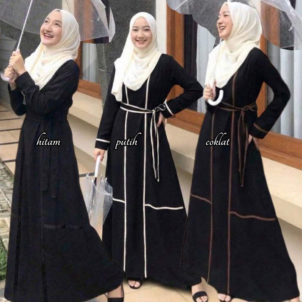 Abaya List Asma Abaya Remaja Gamis Arab Simple Cantik Model Sabuk Lucu Realeting Depan Wudhu Friendl