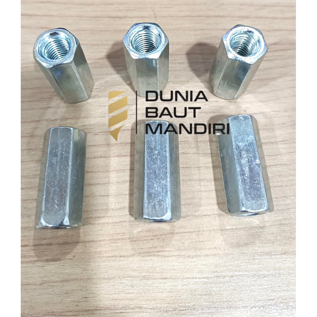 Long nut m8 x 30mm | Mur Panjang galvanis m8 pitch 1.25