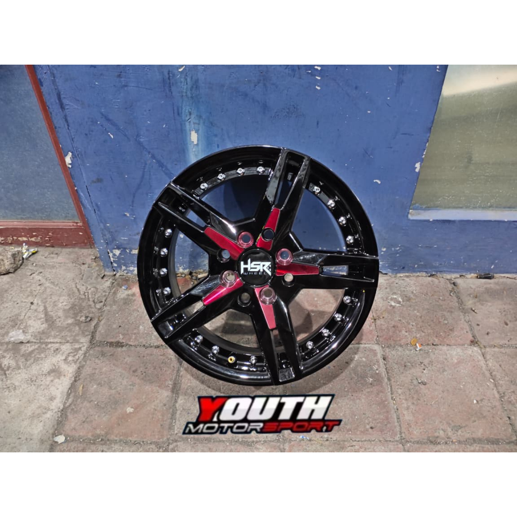 Velg mobil Variasi HSR KEUNIKAI R14 Lebar 5,5 ET 36 Model Racing Cocok untuk Brio Karimun Ayla Sigra