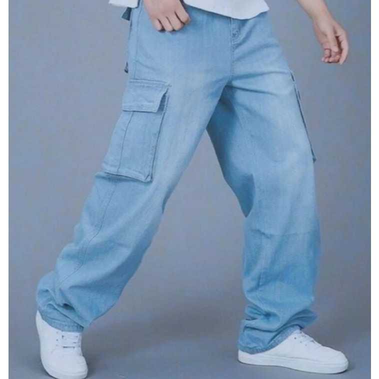 Celana Cargo Pria Baggy Pants Loose Fit / Celana Jeans Cargo Pria Streetwear Korean Style Kantong Sa