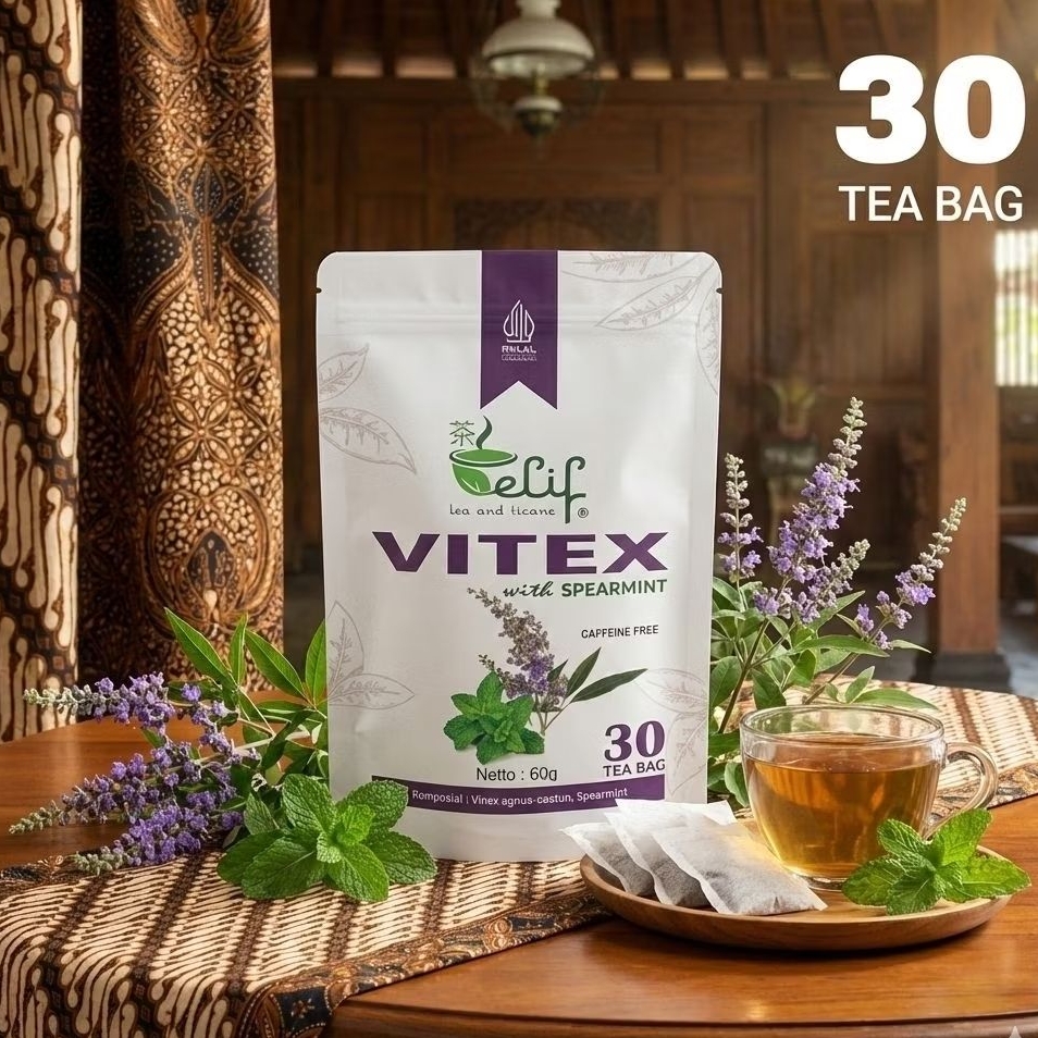 ELIF TEA AND TISANE Vitex Spearmint Tea | PCOS Tea | Teh Promil | 30 Tea Bag