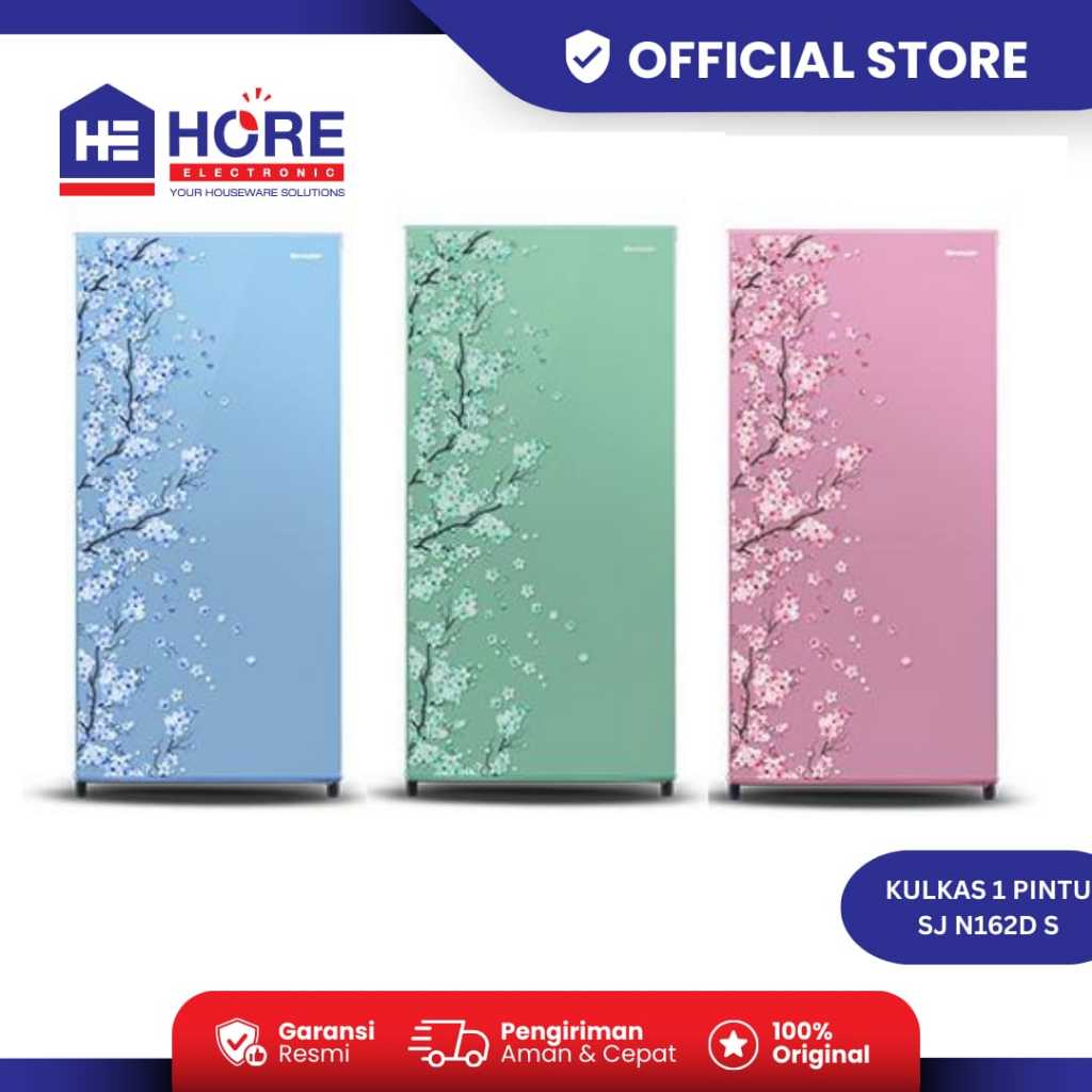 SHARP LEMARI ES SJ N192D SH/SP/SB LEMARI ES 1 PINTU MOTIF  BUNGA SAKURA