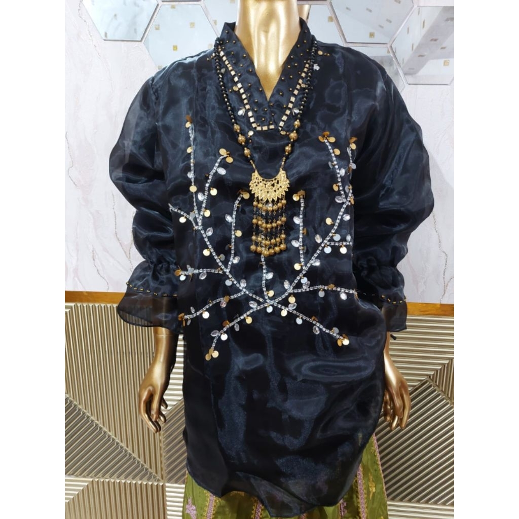 BAJU BODO ORGANZA MOTIF PAYET