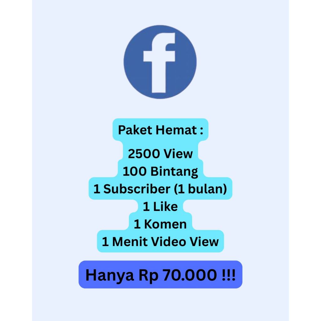 Jasa 1 menit video view 2500 view 100 bintang 1 subscribe facebook pro