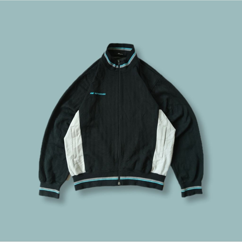 Jaket Tracktop Olahraga Mizuno Superstar Boxy Hitam Second L