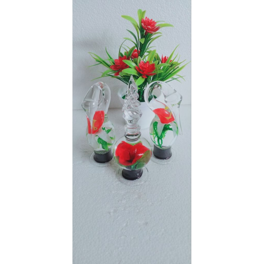 paket isi 3pcs hiasan lemari kaca kristal rak dinding