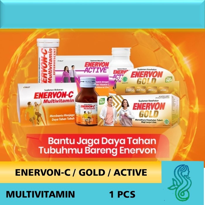 1 STRIP/BOTOL SUPLEMEN MULTIVITAMIN DAYA TAHAN TUBUH ENERVON C / ENERVON C ACTIVE / ENERVON C GOLD/ 