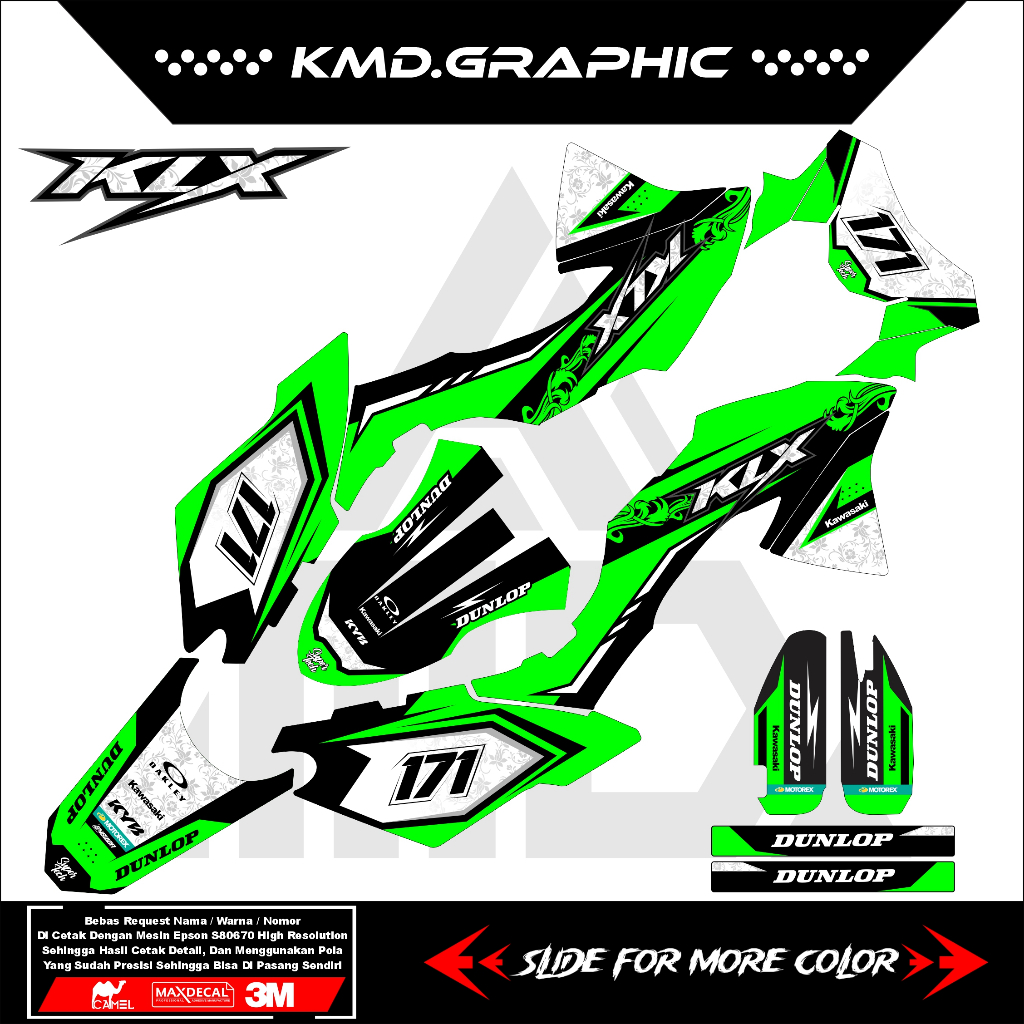 DECAL KLX BF / KLX G / STICKER DECAL KLX 150 SUPERMOTO