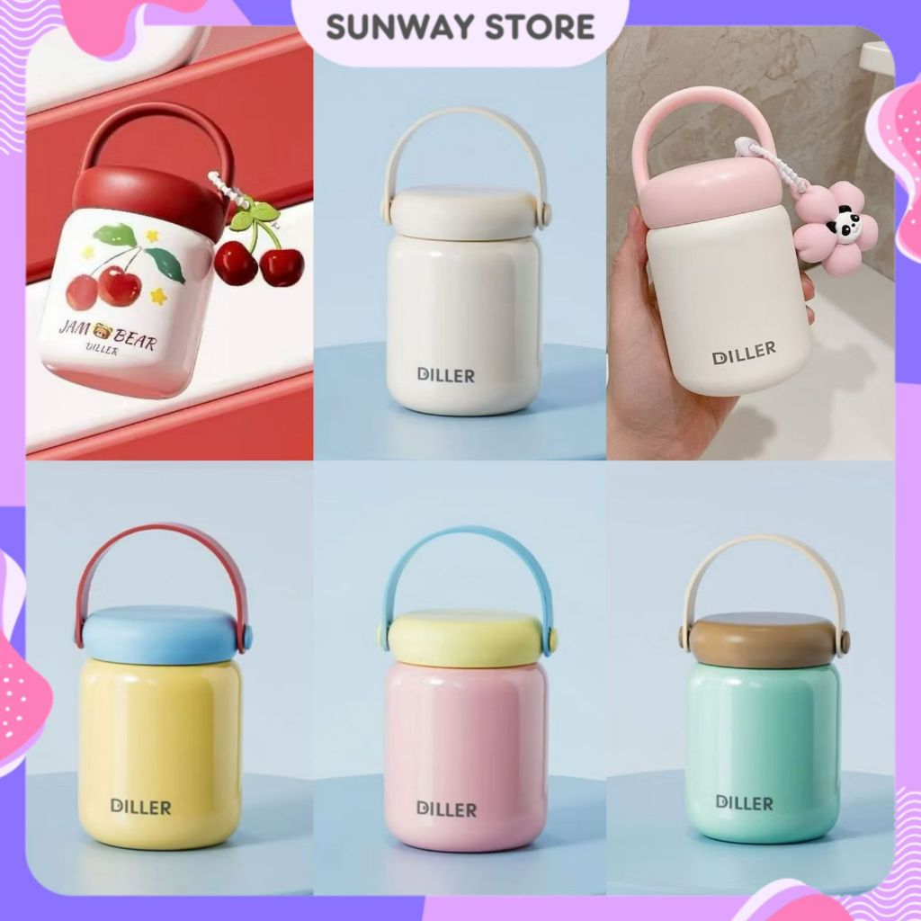 SUNWAYSTORE - Tumbler Diller Mini Handle 200ml 280ml Stainless SUS 316 / Botol Tumbler Mini Diller /