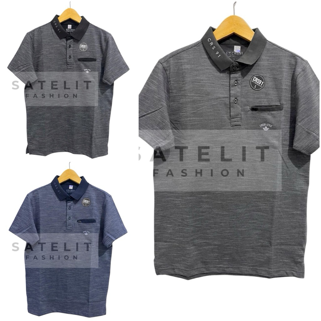 Crs 91 Kaos Kerah Pria Polo Distro Motif Poly Bintik PEZPAK (Kancing Kantong) #2