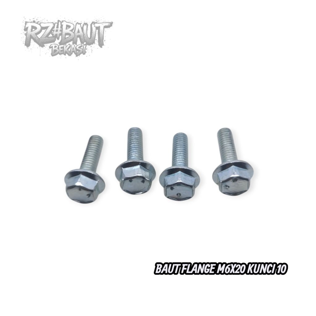 Bolt Flange Baut Topi M6x20 Kunci 10 Galvanis