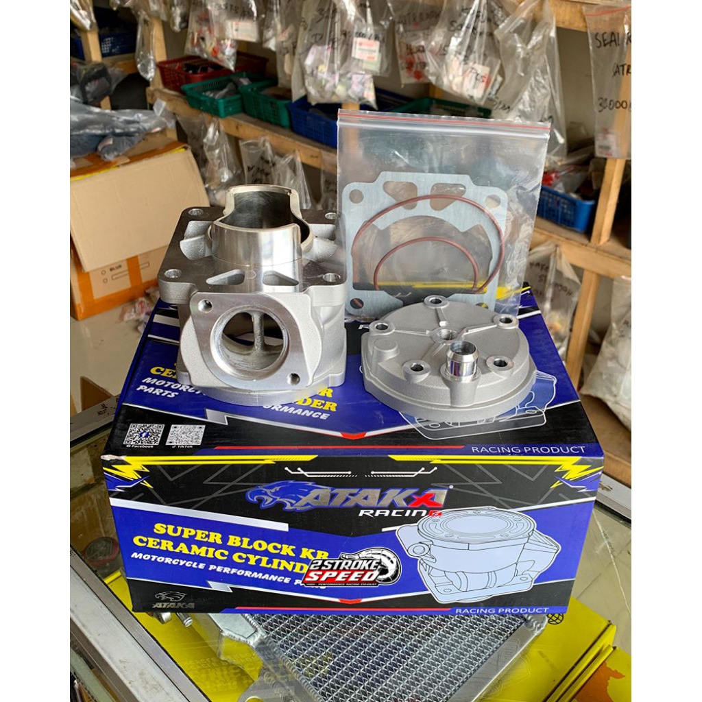 BLOK HEAD CILINDER NINJA R SS RR CERAMIC KERAMIK 65 MM SET DENGAN HEAD ATAKA RACING