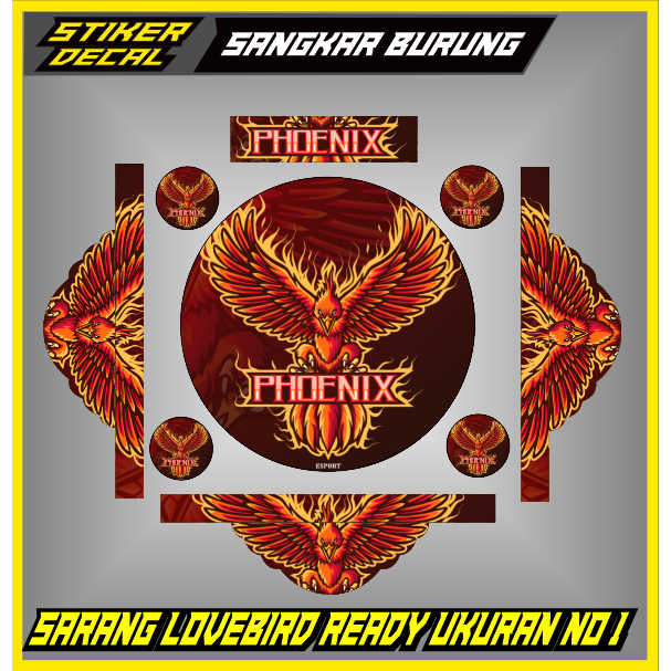 AMB - Stiker Decal Sangkar Burung Lovebird No.1 / diameter 33cm Kurungan Burung