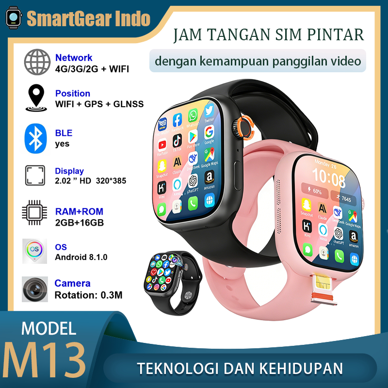 [4G SIM card] Jam tangan pintar 4G untuk panggilan video | Mendukung sistem Android | Dapat memasang