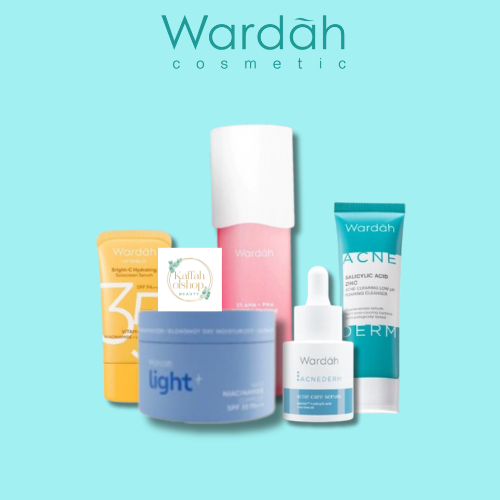Wardah paket berjerawat + mencerahkan 5 produk (facial wash, exfoliating toner, serum, day gel, uv s
