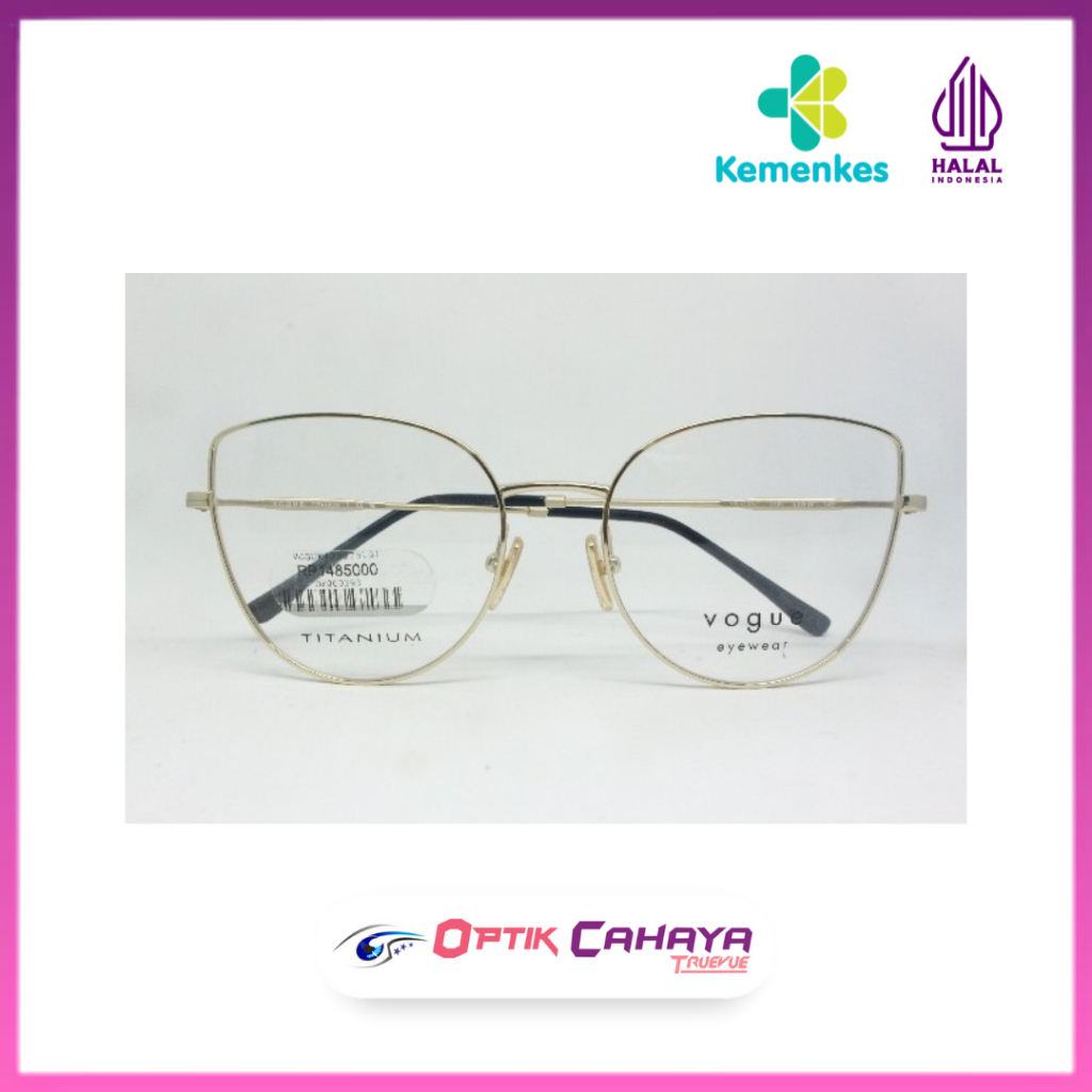 Kacamata Dewasa VOGUE – Frame Titanium Warna Gold Elegan