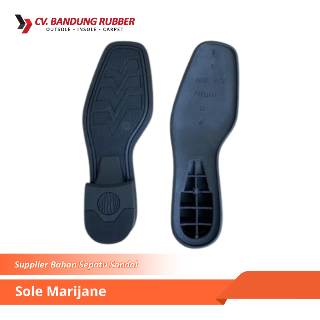 Outsole PVC Marijane Hitam Untuk Sepatu Pantofel PDH Wanita Sol Sepatu Formal Dinas Sepatu Kantoran 