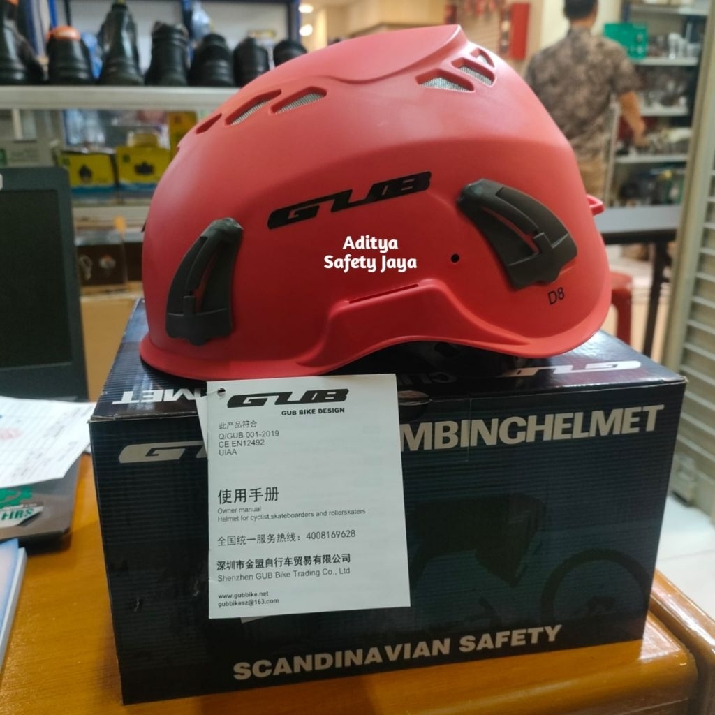 Helm Safety GUB D8 Original / Helm Safety Climbing GUB D8 Merah