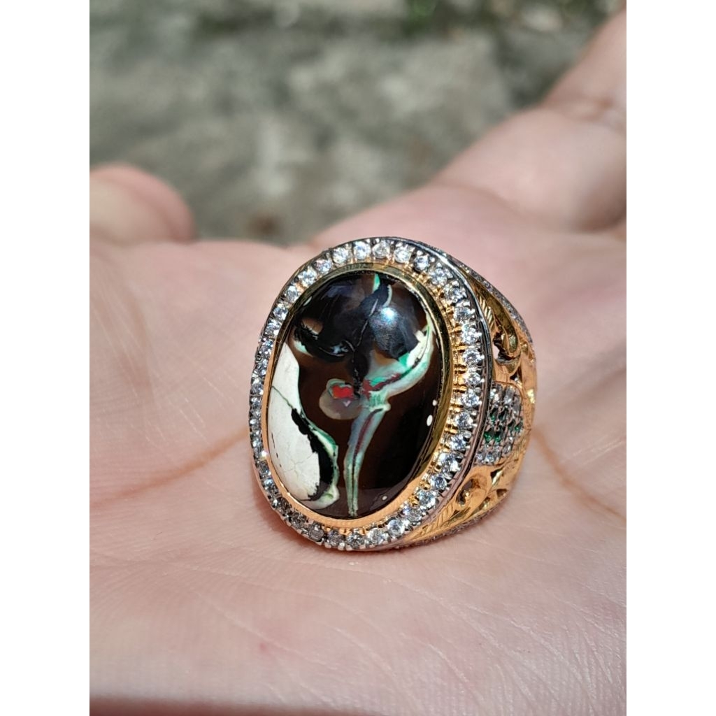 BATU AKIK PANCAWARNA GARUT EDONG KLASIK MERAH CABE