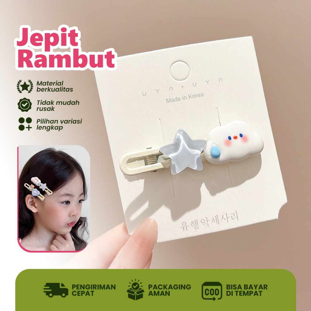 Jepitan Rambut Aesthetic Wanita Anak Lucu-Jepitan Rambut Anak Lucu