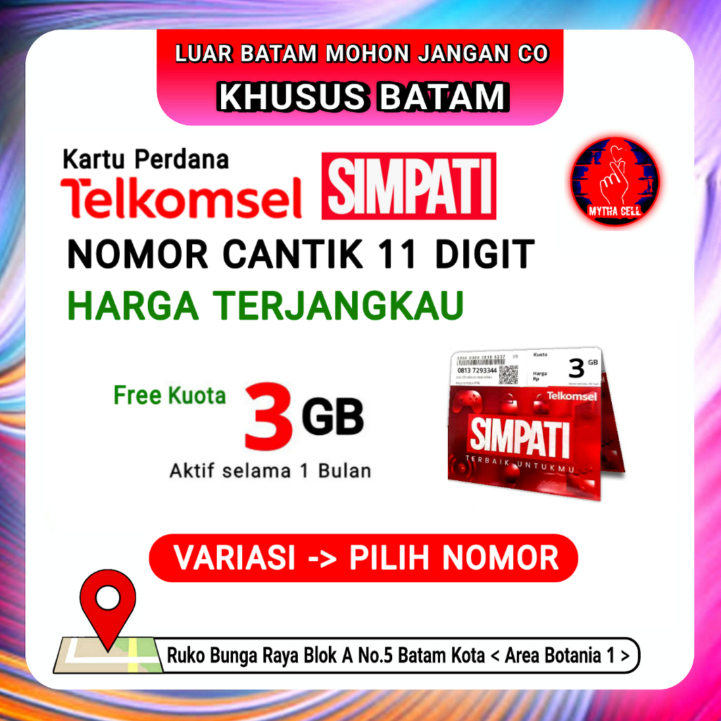 Kartu Telkomsel Simpati 11 Digit NoCan Terjangkau - KHUSUS BATAM