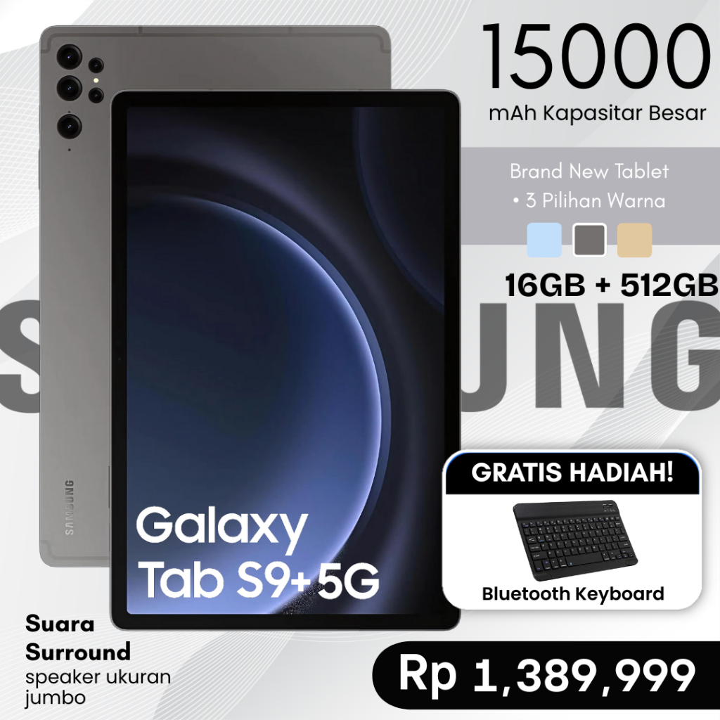 (Free Bluetooth Keyboard + Case) Samsung Galaxy S9+ 5G (16GB+512GB)11.1inch"lPS Screen Tablet Androi