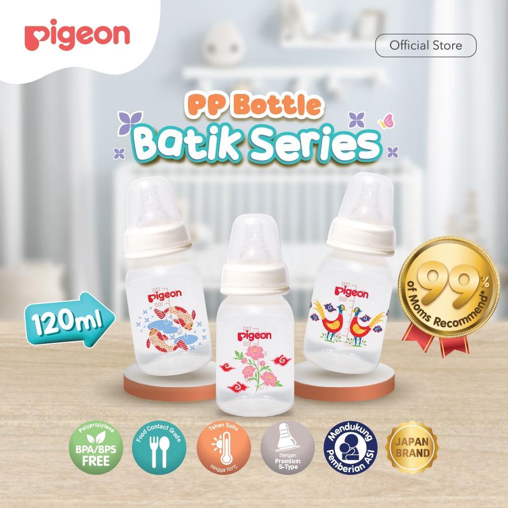 PIGEON Botol Susu PP RP Batik 120ml w/S-Type Nipple | Pilih Variasi | Original Asli | Pilih Variasi 