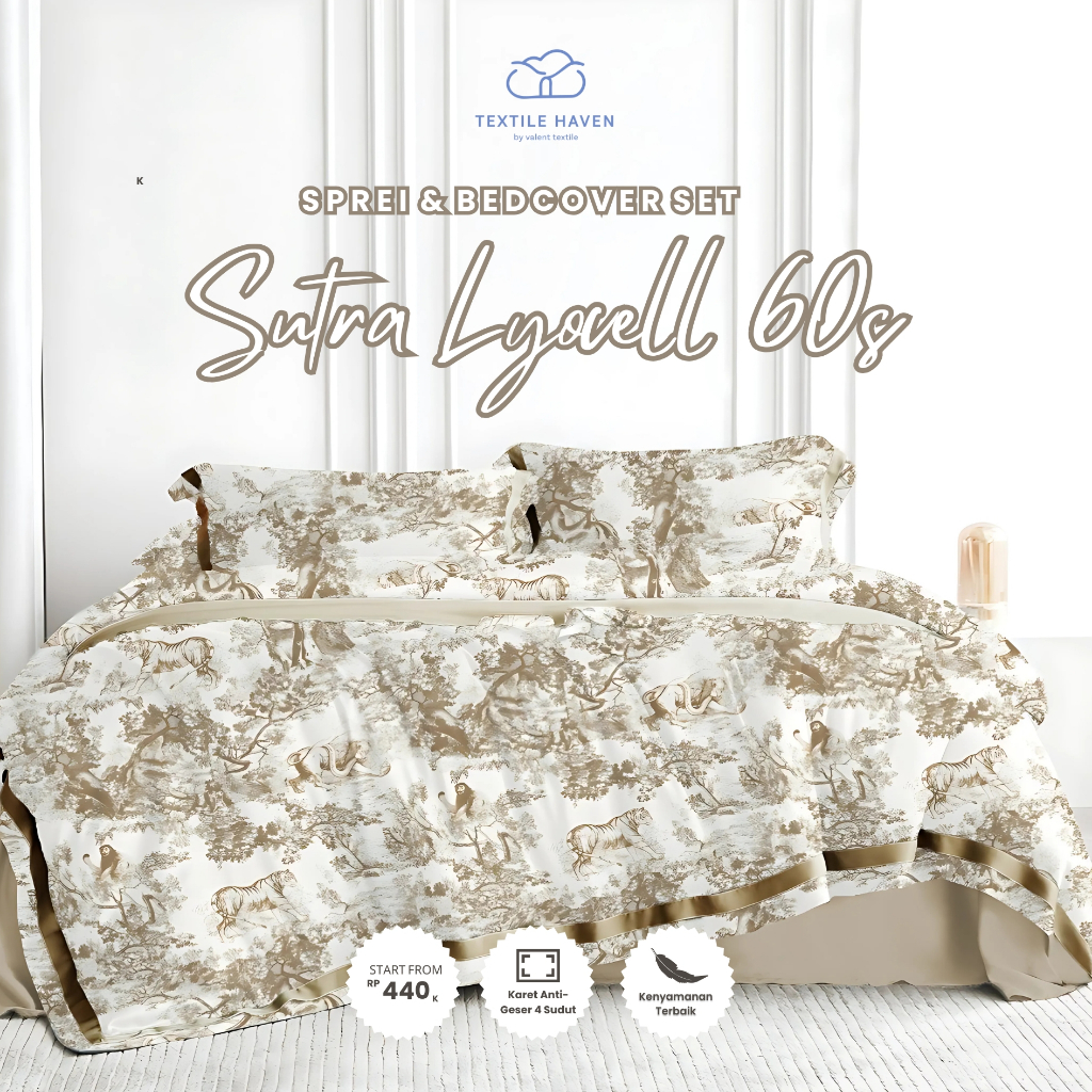 [DIOR] Sprei dan Bedcover Set Sutra Organic 60s Motif DIOR | Sprei dan BedCover Sutra Motif [LIVE]