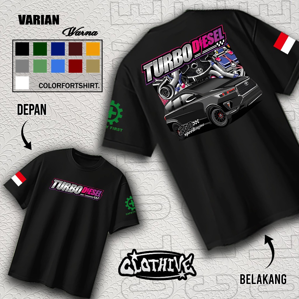 KAOS CLOTHIVE- KAOS TURBO DIESEL - KAOS TURBO DIESEL PRIA DAN WANITA - TERBARU DAN TERLARIS