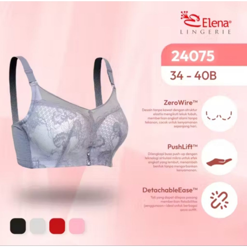 Bra elena 24075/full cup/Pushup/tanpa kawat/kait 4