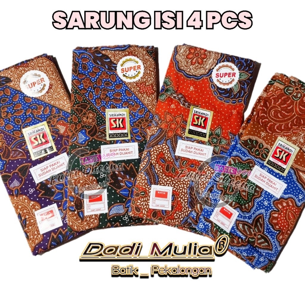 Paket Murah Kain Sarung Batik 4 pcs asli Pekalongan jarit melahirkan jarik persalinan Batik  samping