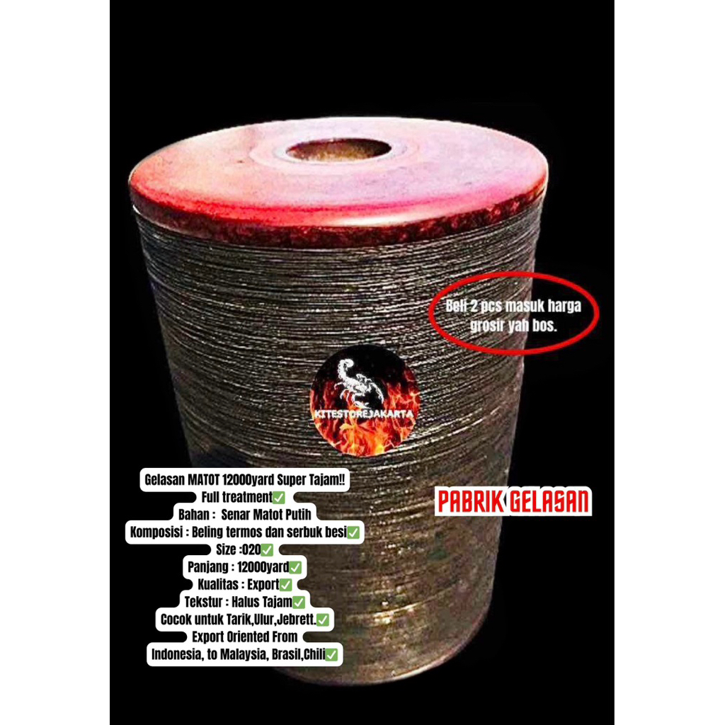 Gelasan MATOT 12000yard 020/023 Beklit Kayu (Asli Original)