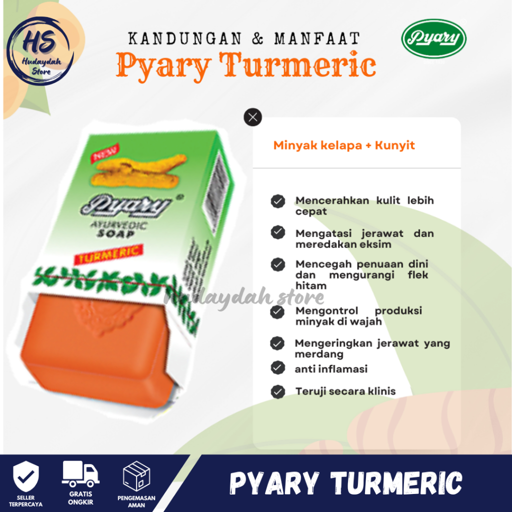 HEMAT GROSIR 1 LUSIN Sabun Herbal Kunyit Arab PYARY TURMERIC Original 100% Tumeric || Soap Pyary Ori