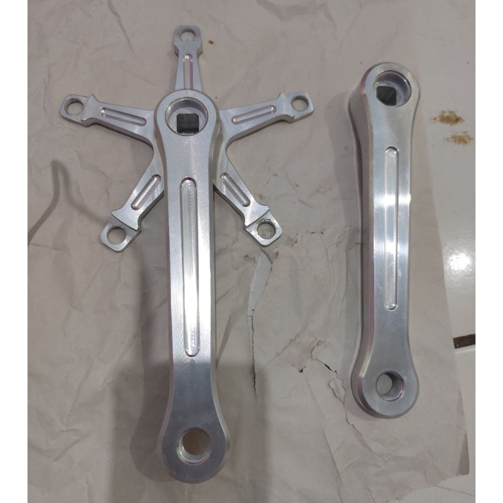 Crank arm rayd bcd144 silver raw poles