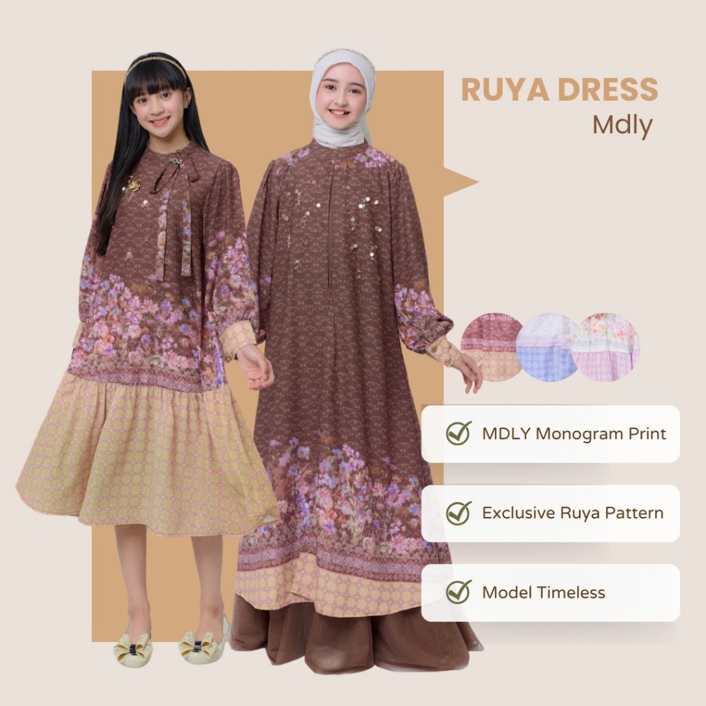 Ruya Midi & Dress Kids By MDLY -  MDLY EDISI HARI RAYA Baju Gamis anak perempuan Raya Collection 202