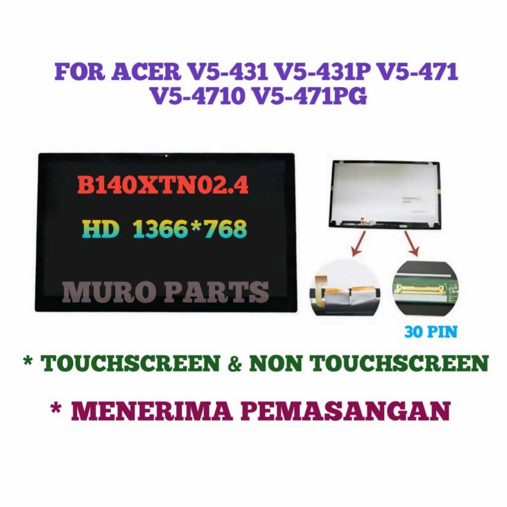 LAYAR KACA SENTUH LED TOUCH SCREEN LCD TOUCHSCREEN LAPTOP ACER ASPIRE V5 471P 471PG 471 431 431P V5-