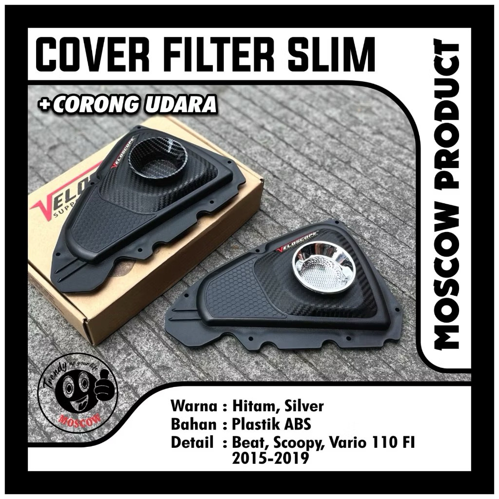 COVER FILTER SLIM VELOSCOPE BEAT NEW FI ESP POP STREET VARIO 110 FI ESP SCOOPY FI ESP TAHUN 2015 - 2
